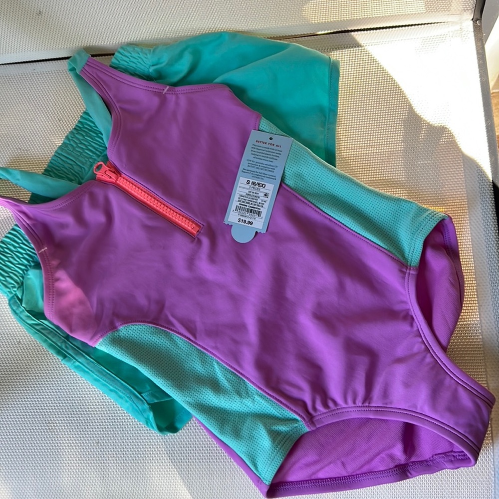 Cat & Jack 2-pc Swim Wear, Purple (6/6X)